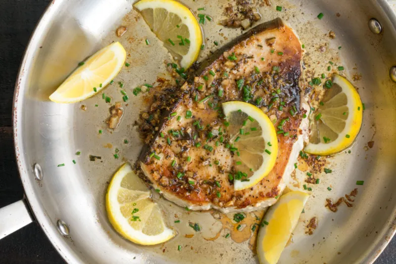 1. Lemon Butter Pan Seared Swordfish