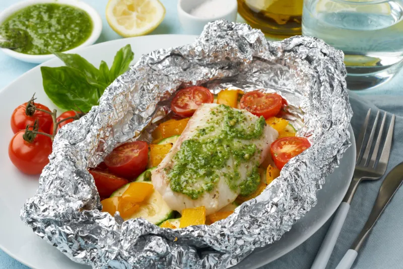 10 Cod Veggie Foil Packets