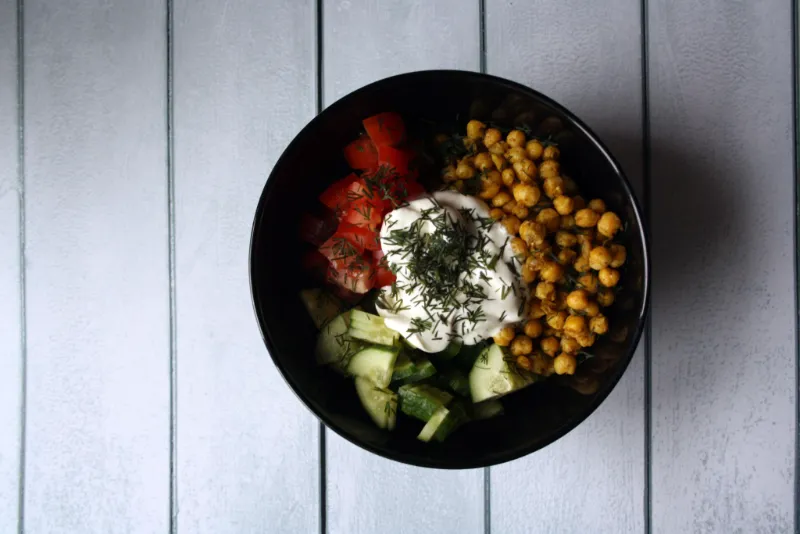10. Chickpea and Cucumber Mediterranean Bowl