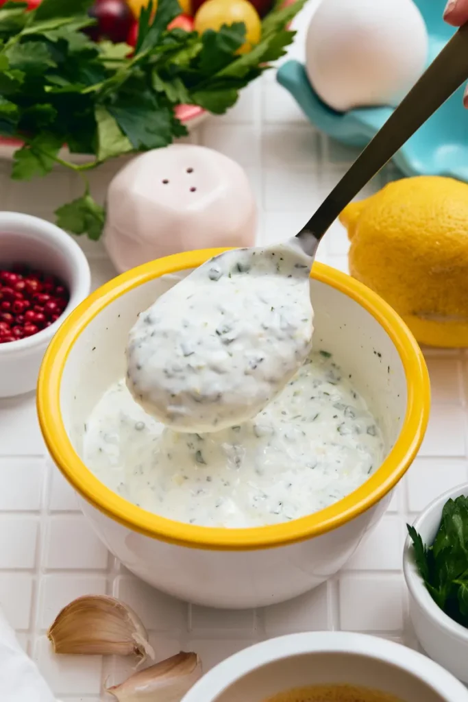 10. Greek Yogurt Dip with Roasted Garlic and Herbs