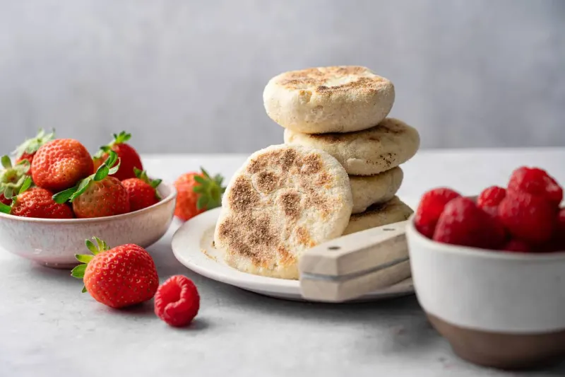 10. Greek Yogurt and Berry English Muffin