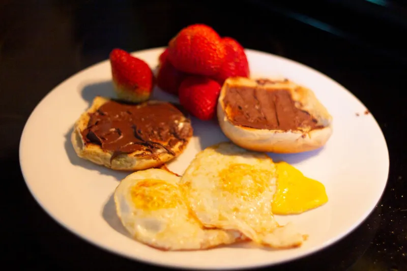 12. Nutella and Strawberry English Muffin