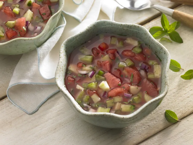 12. Watermelon and Mint Gazpacho