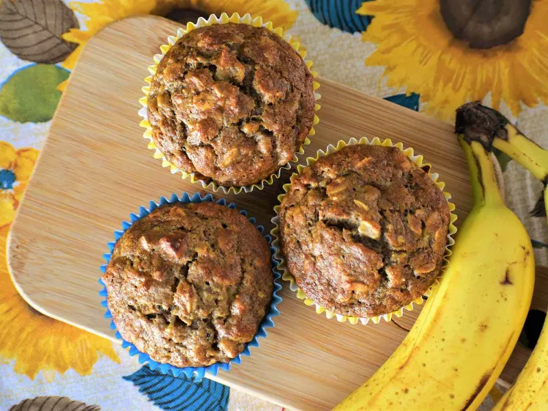 15. No Sugar Added Banana Walnut Muffins