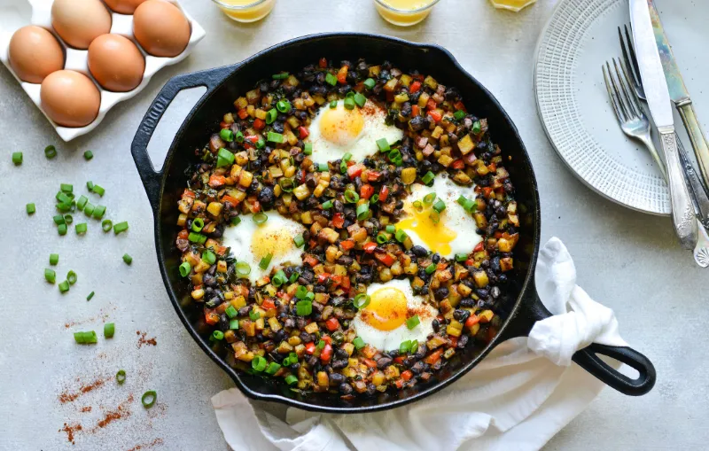 16. Black Bean and Egg Scramble with Salsa