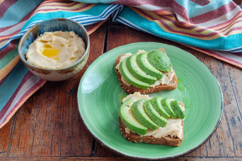 17. Avocado and Hummus Toast