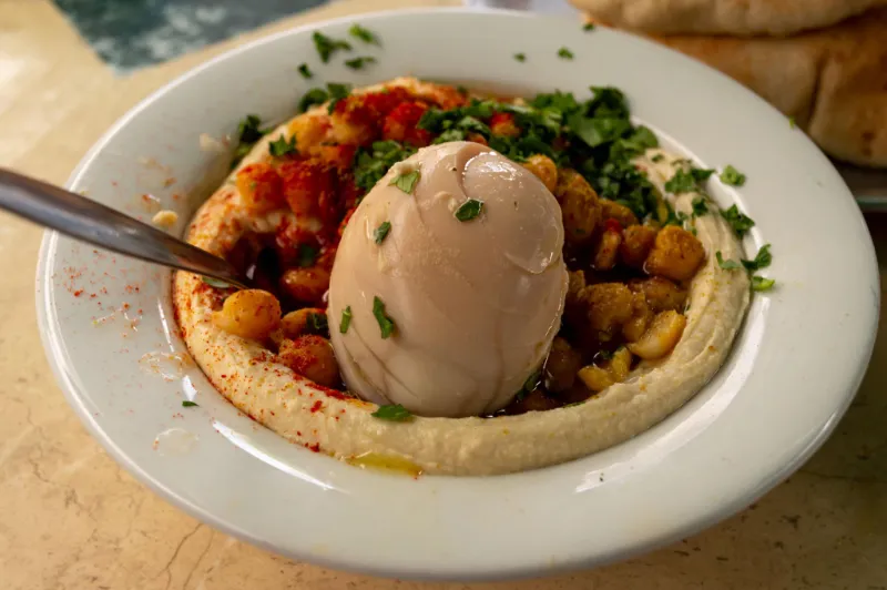 17. Hard Boiled Eggs and Hummus Plate