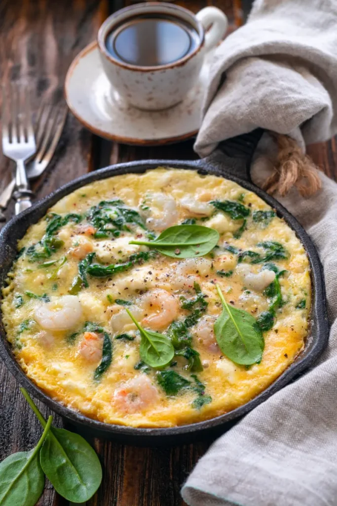 18. Shrimp and Spinach Egg White Frittata
