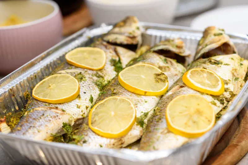 2 Garlic Herb Sea Bass