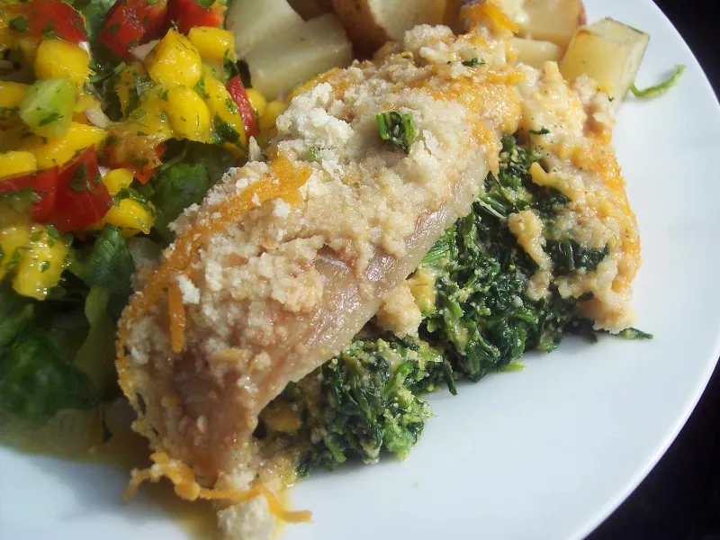 2 Spinach Cream Cheese Stuffed Catfish