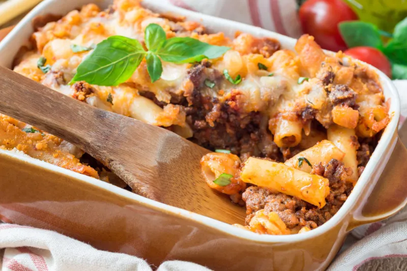 2. Baked Ziti with Meat Sauce