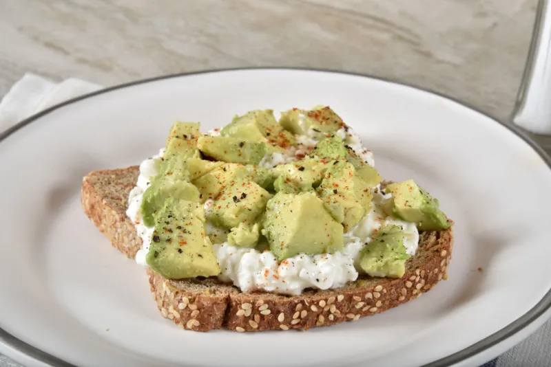 2. Cottage Cheese Avocado Toast