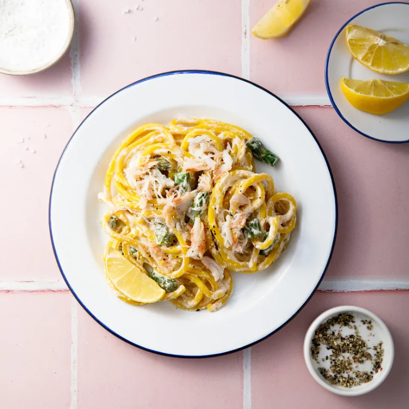 2. Lemon Crab Fettuccine Alfredo