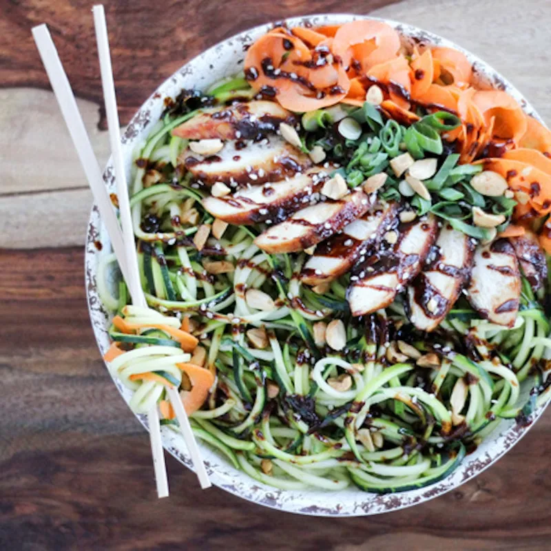2. Zucchini Noodle Chicken Bowl