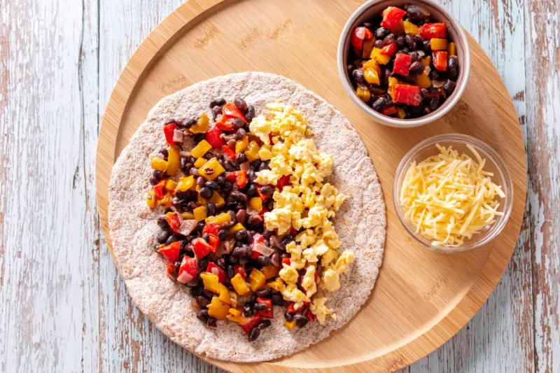 20. Black Bean and Egg Burrito