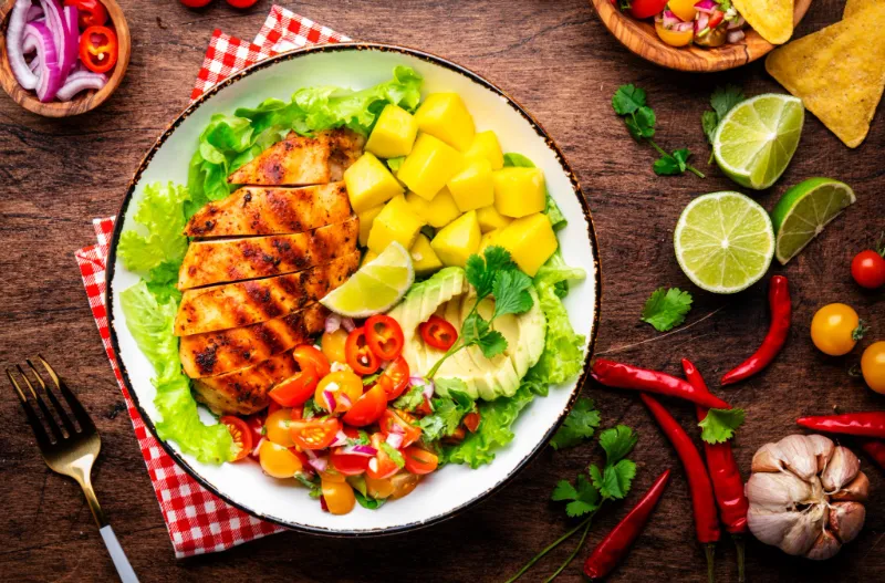 20. Chicken and Mango Salsa Bowl