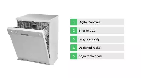 What are the features of a Portable Dishwasher