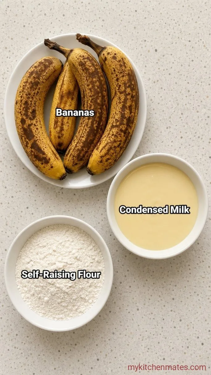 Moist 3-Ingredient Banana Muffins Ingredients
