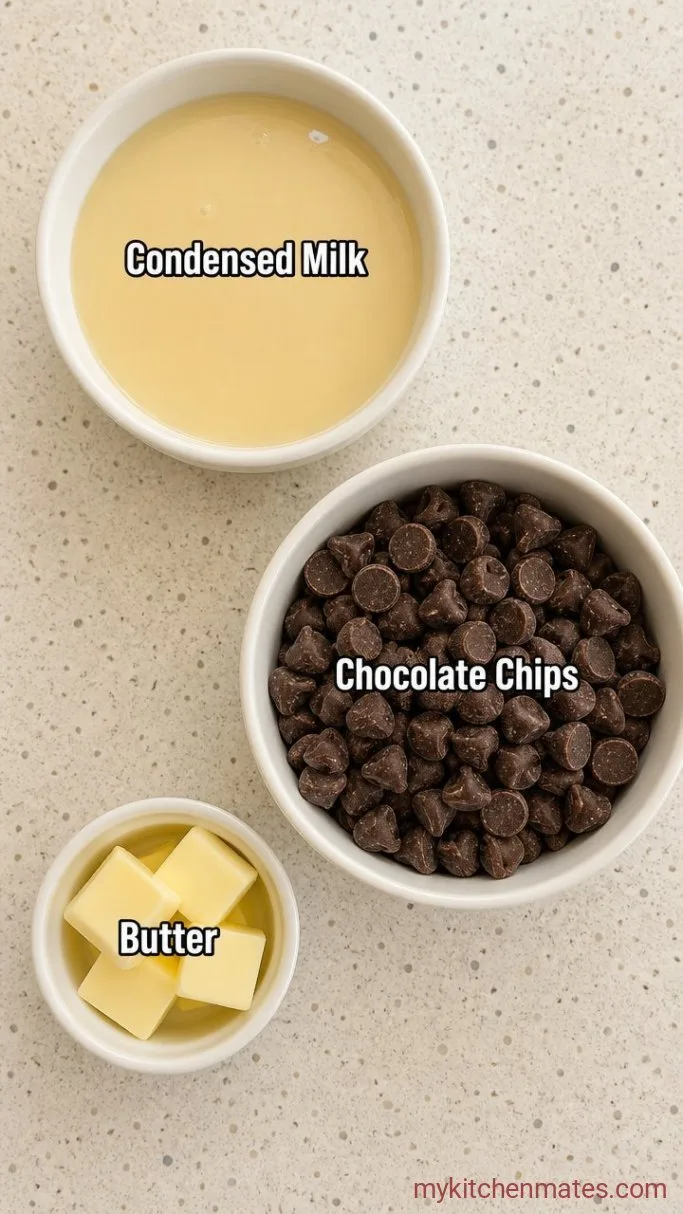 3 Ingredient Chocolate Fudge Ingredients