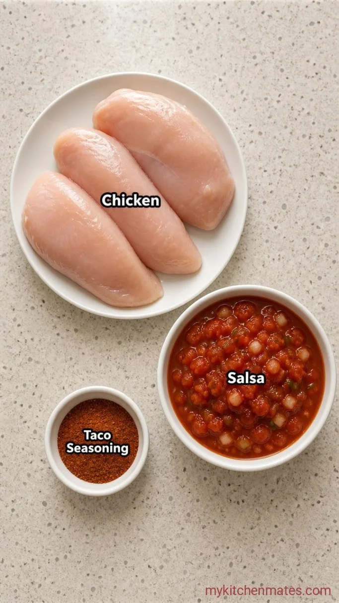 3-Ingredient Crockpot Chicken Tacos Ingredients