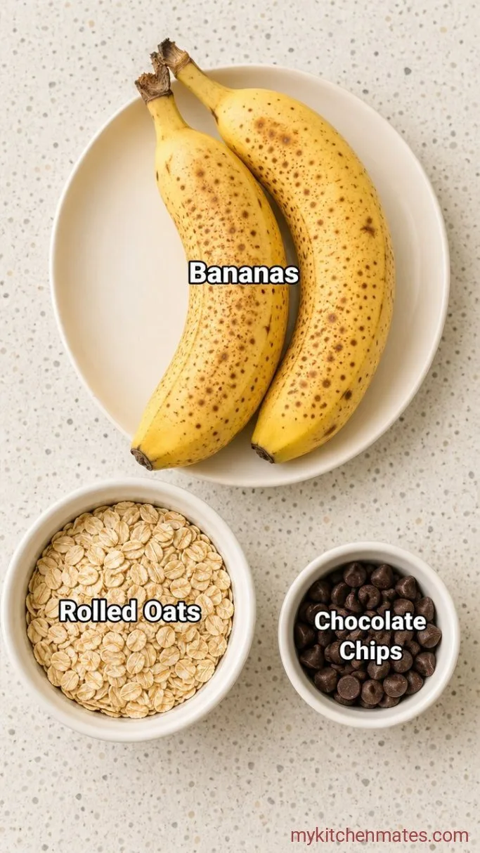 3 Ingredient Oatmeal Cookies (Ready in 15 Minutes) Ingredients