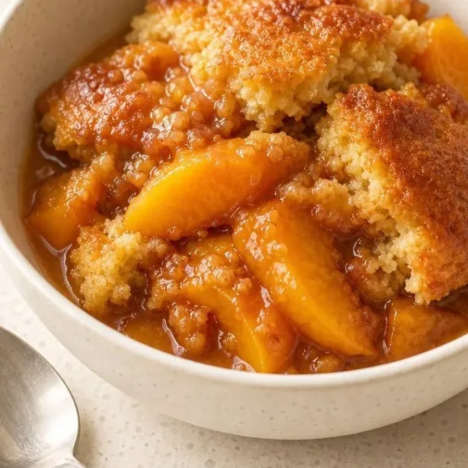 3 Ingredient Peach Cobbler