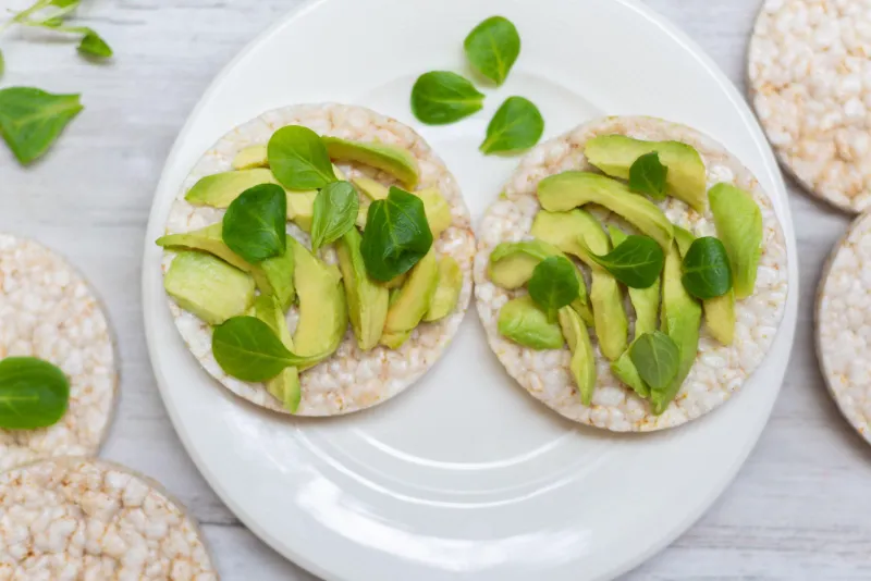 3. Avocado on Rice Cakes