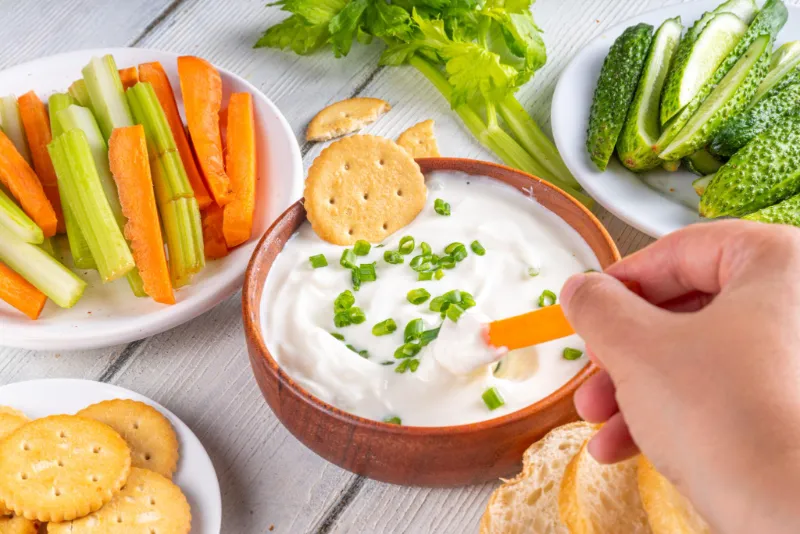 3. Cottage Cheese Veggie Dip