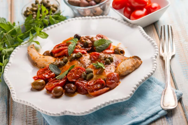 3. Mediterranean Tomato Olive Swordfish