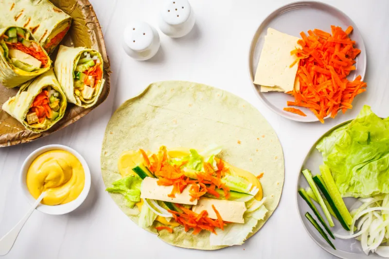 3. Raw Cashew Cheese and Veggie Wraps