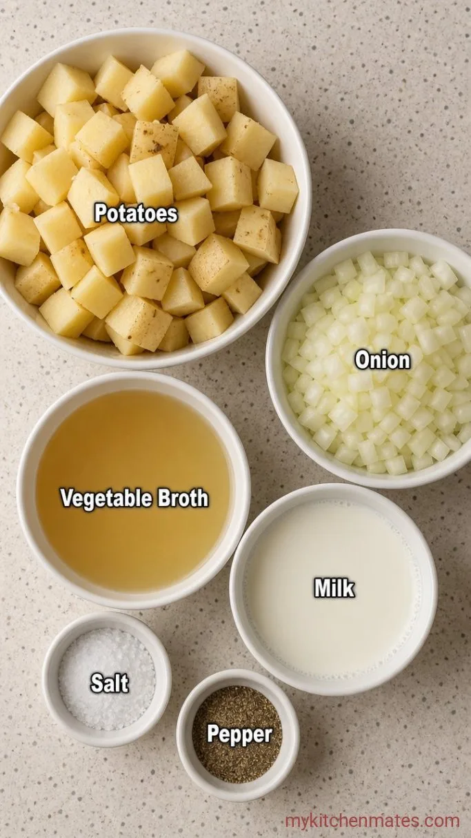 Creamy 4 Ingredient Potato Soup Ingredients