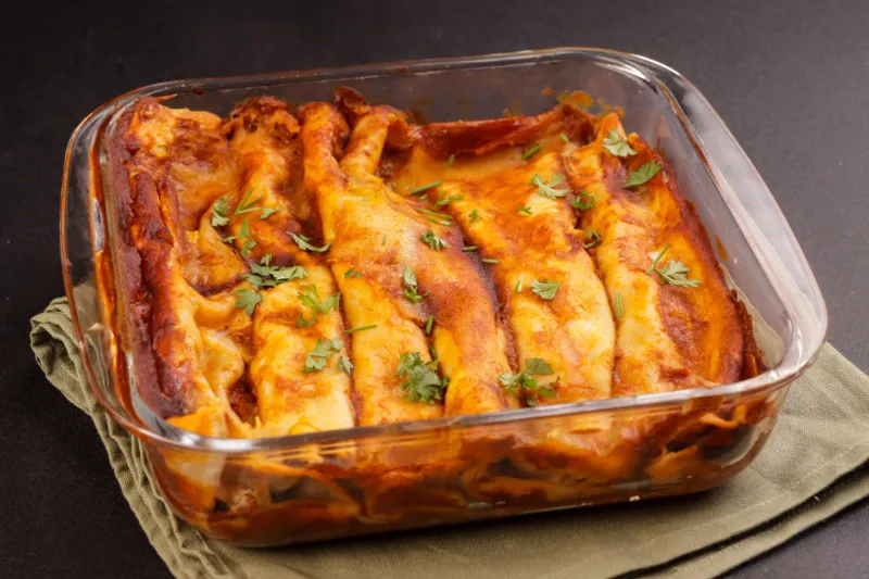 5 Chicken Enchilada Casserole Layered