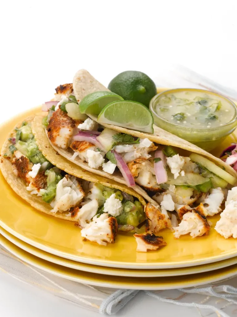 5 Halibut Tacos with Avocado Crema