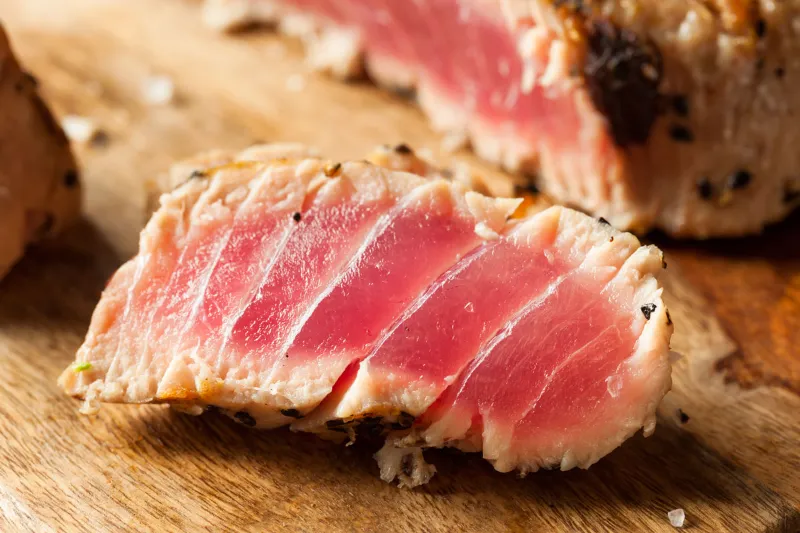 10 Gourmet Yellowfin Tuna Steak Recipes That'll Make You Look Like a Chef 5 Peppercorn Crusted Tuna with Red Wine Reduction