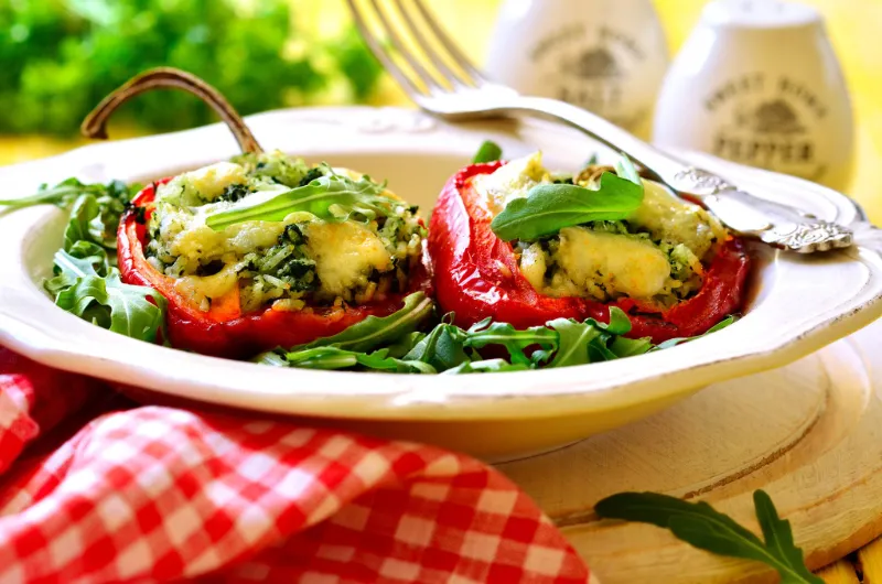 5 Turkey Spinach Stuffed Peppers
