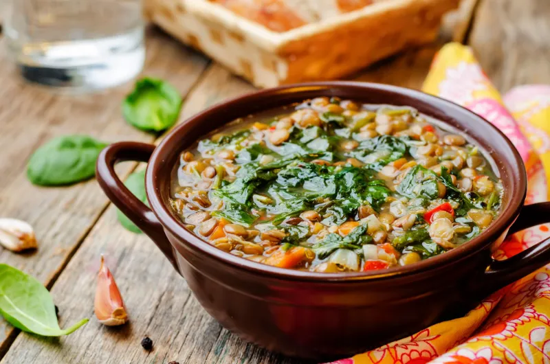 5. Lentil and Spinach Soup