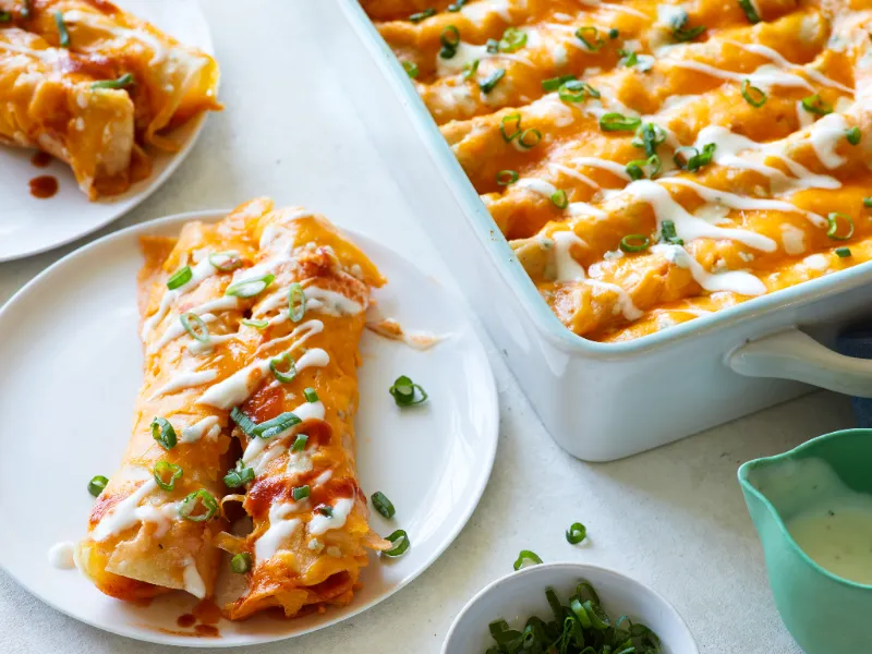 6 Buffalo Chicken Enchiladas