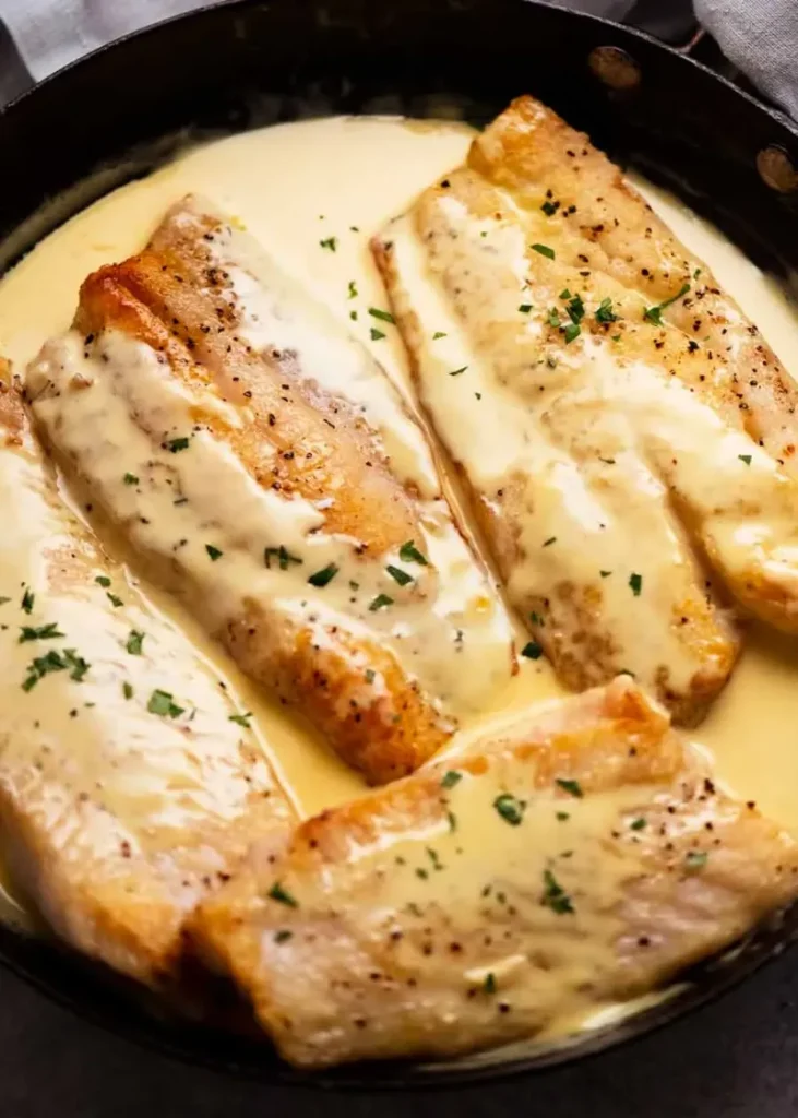 6 Creamy White Wine Sea Bass