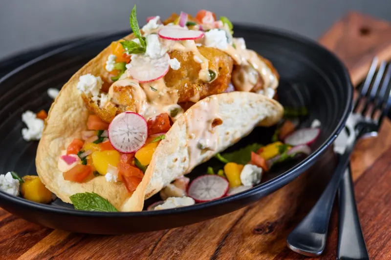 6 Spicy Sriracha Halibut Tacos