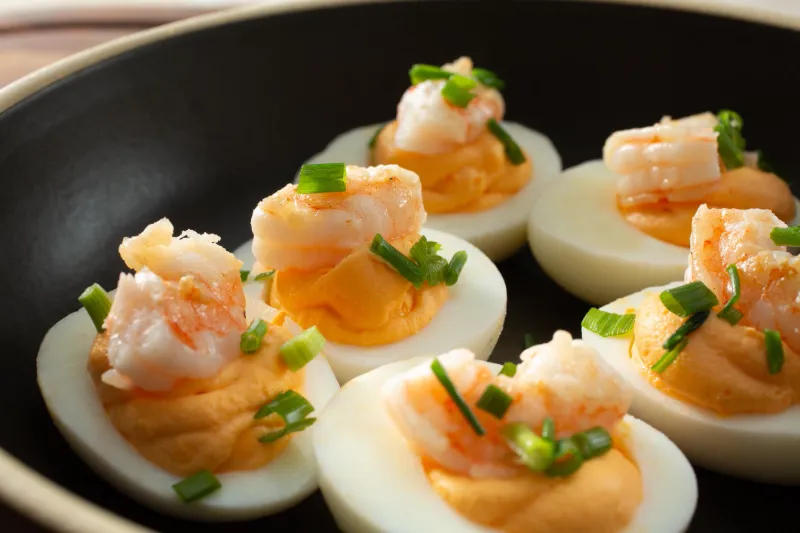 6. Crab Deviled Eggs
