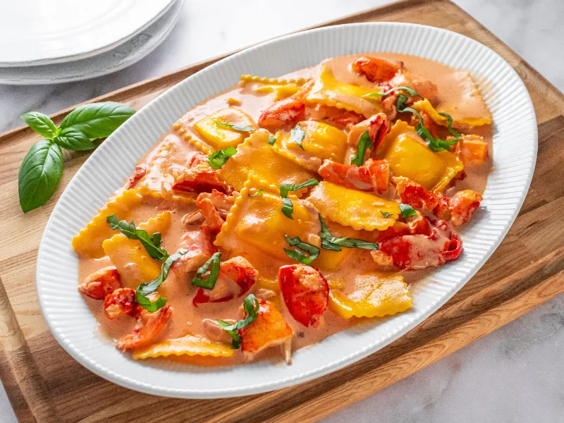 6. Crab and Spinach Ravioli Cream Sauce