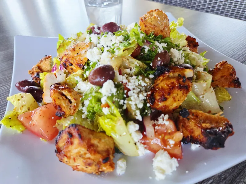6. Greek Salad with Grilled Chicken