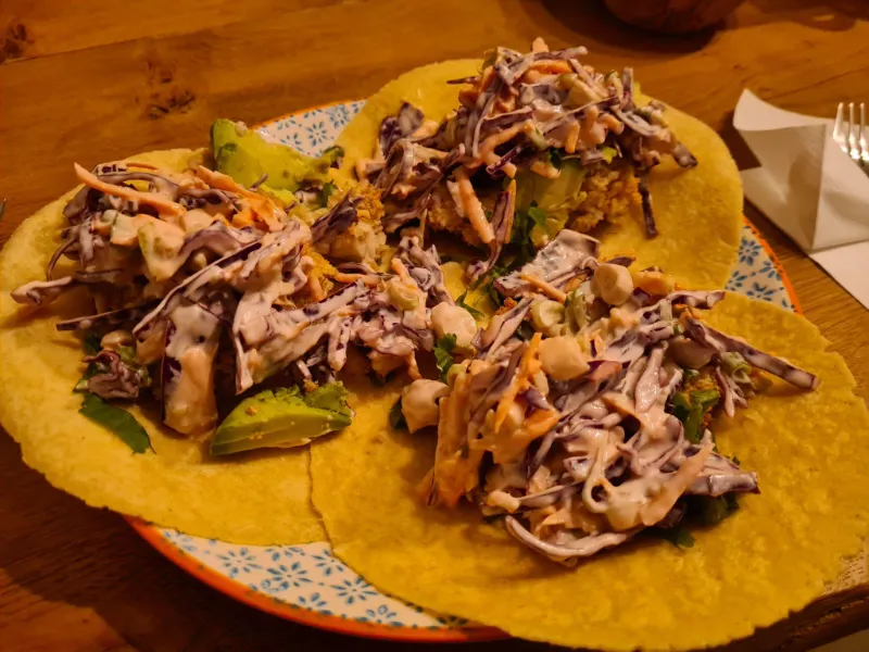 6. Halibut Cheek Tacos with Lime Slaw