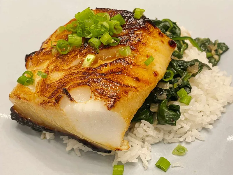 6. Honey Soy Smoked Sea Bass