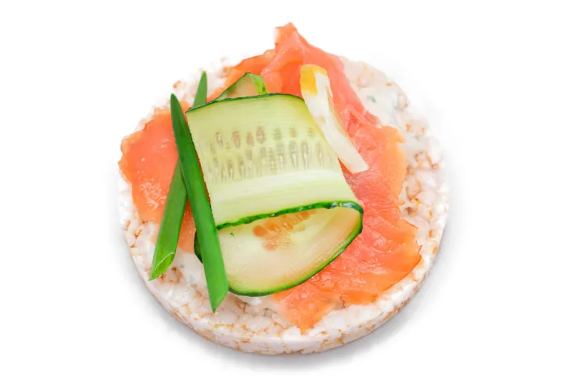 6. Smoked Salmon and Cream Cheese Rice Cakes