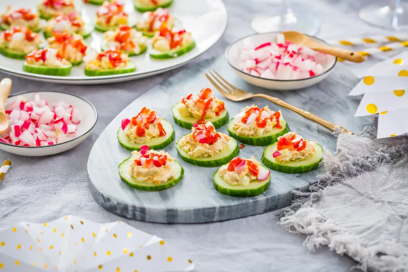 7. Keto Tuna Cucumber Bites