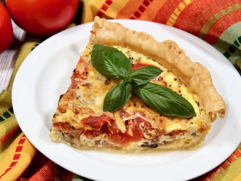 7. Tomato Basil Quiche