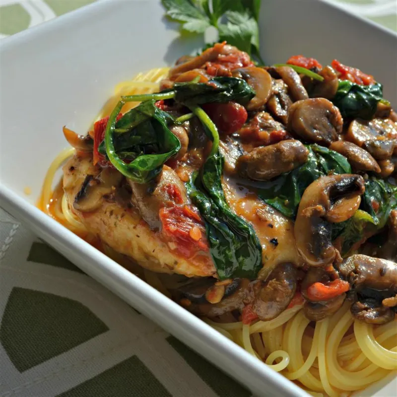 8 Chicken Marsala with Spinach