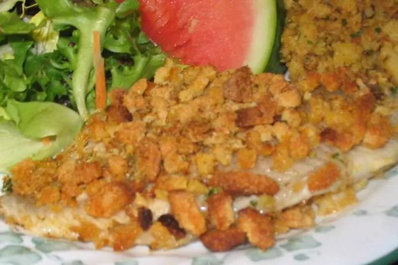 8 Crab Cornbread Stuffed Catfish