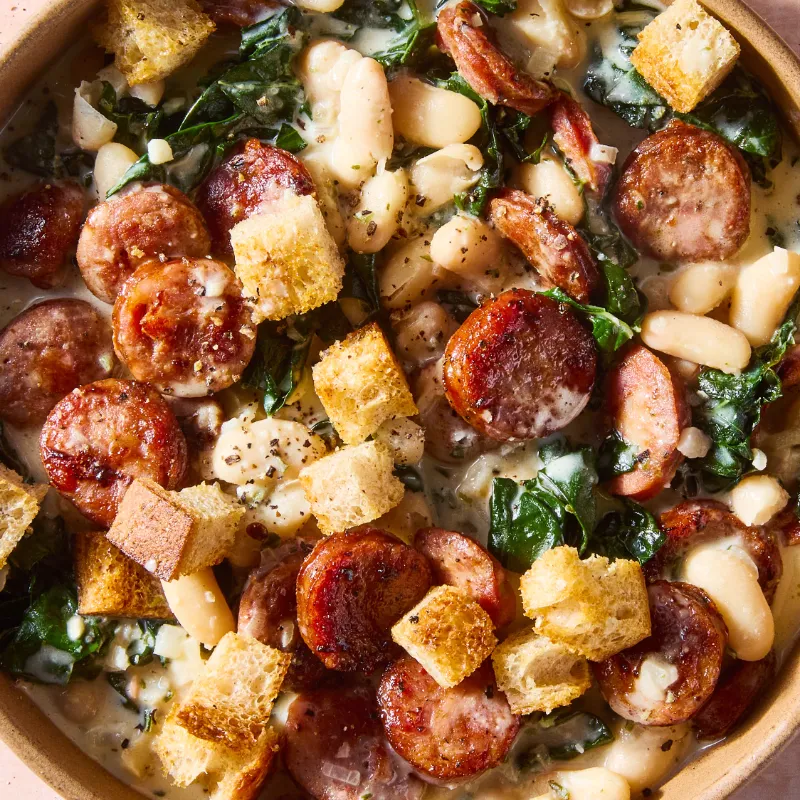8 Great Northern Bean Sausage Skillet